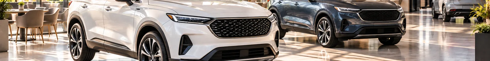 Agencia automotriz con SUVs en exhibición