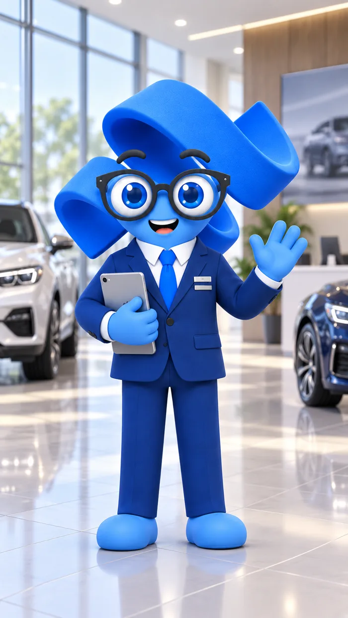 Mascota de YunabAI como asesor de una agencia automotriz